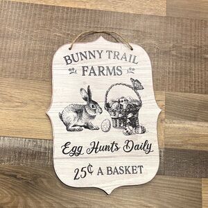 Cream Rustic Bunny Wall Plaque